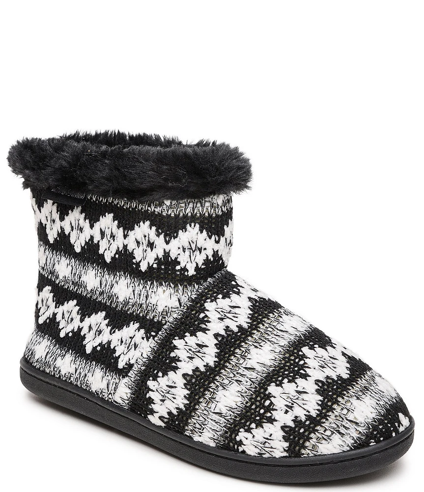 Minnetonka Betty Geometric Faux Fur Bootie Slippers