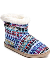 Minnetonka Betty Pile Lined Stripe Bootie Slippers