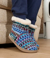 Minnetonka Betty Pile Lined Stripe Bootie Slippers