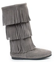 Minnetonka Women's Calf Hi 3-Layer Fringe Boots