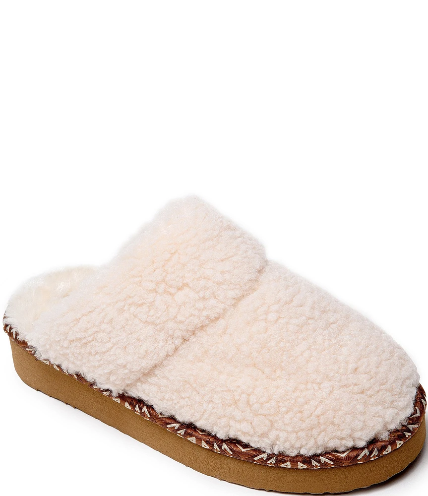 Minnetonka Cerise Faux Shearling Pile Lined Slippers