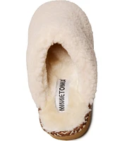 Minnetonka Cerise Faux Shearling Pile Lined Slippers