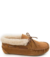 Minnetonka Chrissy Faux Shearling Suede Bootie Slippers