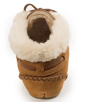 Minnetonka Chrissy Faux Shearling Suede Bootie Slippers