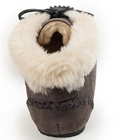 Minnetonka Chrissy Faux Shearling Suede Bootie Slippers