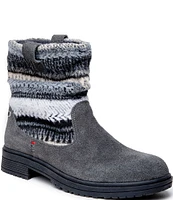 Minnetonka Joli Suede and Textile Pattern Slouch Booties