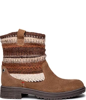 Minnetonka Joli Suede and Textile Pattern Slouch Booties