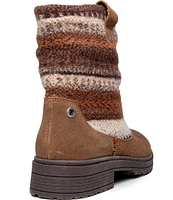 Minnetonka Joli Suede and Textile Pattern Slouch Booties