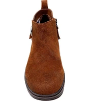 Minnetonka Joyelle Statement Button Suede Booties