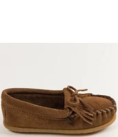 Minnetonka Kids' Kilty Suede Whipstitch Moccasins (Toddler)