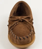 Minnetonka Kids' Kilty Suede Whipstitch Moccasins (Toddler)