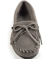 Minnetonka Kilty Suede Fringe Moccasins