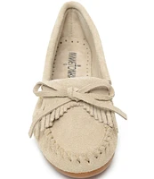 Minnetonka Kilty Suede Fringe Moccasins