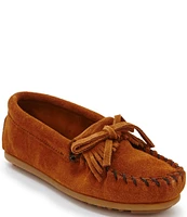 Minnetonka Kids' Kilty Suede Whipstitch Moccasins (Youth)