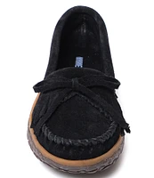 Minnetonka Kilty Tread Suede Moccasins