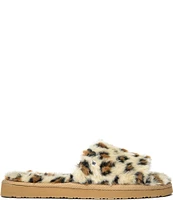 Minnetonka Lolo Leopard Print Faux Fur Slides