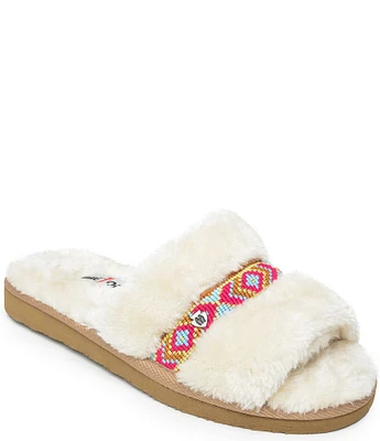 Minnetonka London Faux Fur Slides