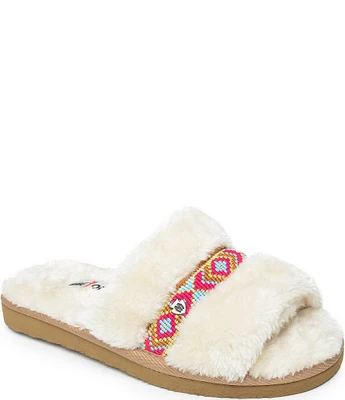 Minnetonka London Faux Fur Slides