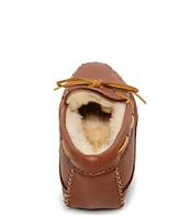 Minnetonka Men's Sheepskin Lined Moose Slippers