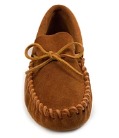 Minnetonka Men's Leather Laced Softsole Slippers