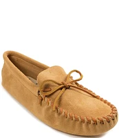 Minnetonka Men's Leather Laced Softsole Slippers