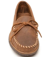 Minnetonka Men's Water Resistant Tie Tread Moccasin Loafers