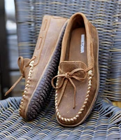 Minnetonka Men's Water Resistant Tie Tread Moccasin Loafers