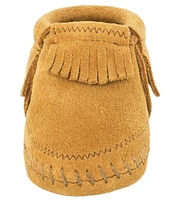 Minnetonka Kids' Riley Fringe Detail Suede Booties (Infant)