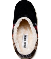 Minnetonka Tahoe Suede Patterned Clog Slippers