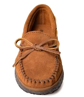 Minnetonka Women's Tie Tread Water Resistant Suede Moccasins