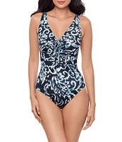 Miraclesuit Adorn Bella V-Neck Adjustable Shirring Tie Soft Cup One Piece Swimsuit