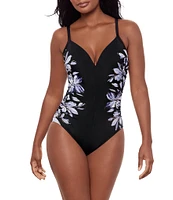 Miraclesuit Fiore Di Luna Temptation Sweetheart Neck Underwire Bra Side Shirred One Piece Swimsuit