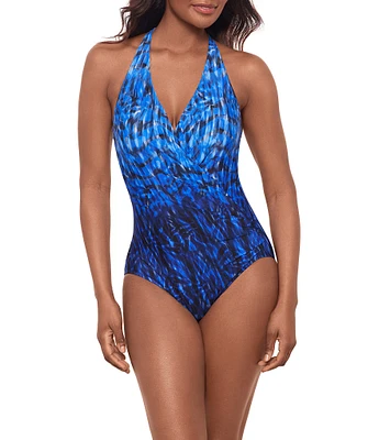 Miraclesuit Paka Mayan Wrapsody V-Neck Slight Scoop Back One Piece Swimsuit