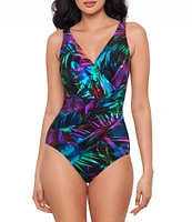Miraclesuit Palma Paradiso Ocean Surplice V-Neck One Piece Swimsuit