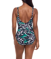 Miraclesuit Palma Verde Sanibel Printed Surplice V-Neck Underwire One Piece Swimsuit