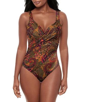 Miraclesuit Perissa Revele V-Neck Underwire Bra Surplice One Piece Swimsuit