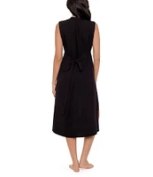 Miraclesuit Pleated Sleeveless Button Front Beach Dress Swim Cover-Up