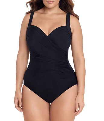 Miraclesuit Plus Size Solid Must Haves Sanibel Sweetheart Underwire Bra Tank One Piece Swimsuit