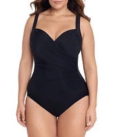 Miraclesuit Plus Size Solid Must Haves Sanibel Sweetheart Underwire Bra Tank One Piece Swimsuit