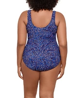 Miraclesuit Plus Size Spotlight Oceanus V-Neck One Piece Swimsuit