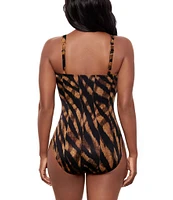 Miraclesuit Raya De Safari Europa Asymmetrical Halter Underwire One Piece Swimsuit