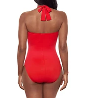 Miraclesuit Rock Solid Utopia Halter Tie Neck Underwire One Piece Swimsuit