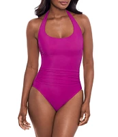 Miraclesuit Rock Solid Utopia Halter Tie Neck Underwire One Piece Swimsuit