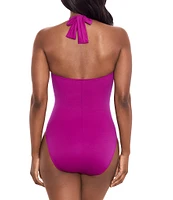 Miraclesuit Rock Solid Utopia Halter Tie Neck Underwire One Piece Swimsuit