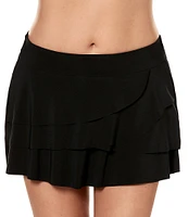 Miraclesuit Solids Layered Ruffle Skirt
