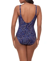 Miraclesuit Spotlight Oceanus Surplice V-Neck One Piece Swimsuit