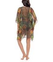Miraclesuit Sunset Islet Lace-Up V-Neck Caftan Swim Cover-Up