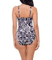 Miraclesuit Talavera Kara Square Neck Underwire Bra One Piece Swimsuit