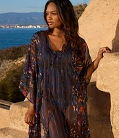 Miraclesuit Tapiz Lace-Up V-Neck Caftan Swim Cover-Up