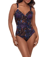 Miraclesuit Tapiz Siren Surplice V-Neck Underwire Bra One Piece Swimsuit